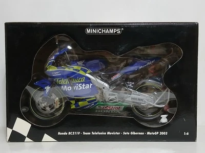 Minichamps 1/6 Honda RC211V Team Telefónica Movistar Sete Gibernau Moto GP 2003 Foto 1 de 4
