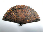 Chinese Qing Dynasty Export Fan Circa 1800  Faux tortoise shell