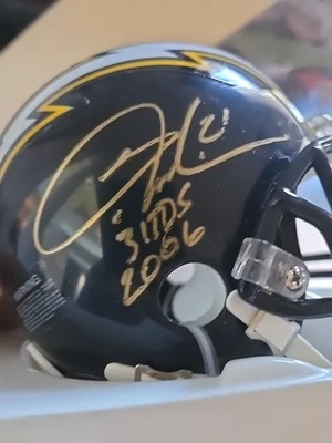 Ladainian Tomlinson Autograph Inscription 31 Tds In 2006 Mini-helmet Hologram... - Image 1 of 4