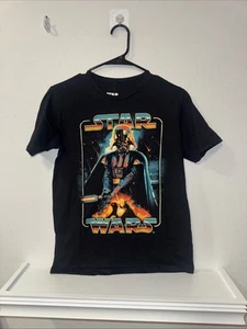 Star Wars T-shirt Youth Large (10/12) Black Kids Darth Vader Casual Athletic Tee - Picture 1 of 6