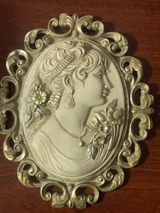 Gold verzierte gerahmte griechische Göttin Keramik Wanddeko - Bild 1 von 6