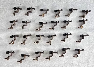 Vintage Metal Adjustable Rubber-Tip Thumb Screw Shelf or Glass Door Brackets 24 - Image 1 of 3