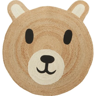 Kinderteppich NIMI, Bär mit Ohren, Ø 90 cm - Bild 1 von 4