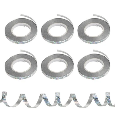 Arricciatura Nastro arricciato Palloncino Corda 5mm 10m 6 Rotolo Argento - Immagine 1 di 4