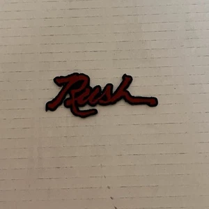 Rush Patch Cursive Spellout Rush Maroon Black Embroidered Rock Band Music - Picture 1 of 4