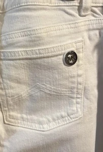 Michael Kors Skinny White Jeans , 8P , Metal Button On Back Pocket W/ Logo - Picture 1 of 4