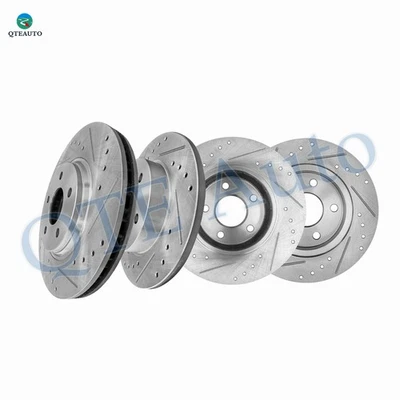 Juego de 4 rotores de freno perforados delanteros 296 mm-traseros 270 mm para Pontiac G5 GT 2007-2009 Foto 1 de 4