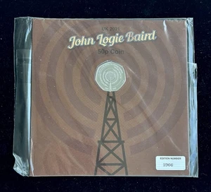 John Logie Baird 2021 Reino Unido 50p cambio de moneda comprobador paquete sellado BUNC - Imagen 1 de 2