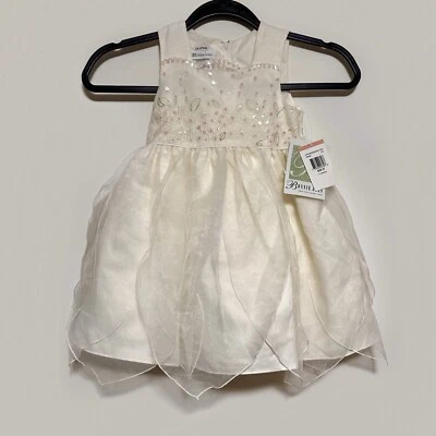 Vestido Bonnie Jean 2T Niñas Crema Bordado Navidad Pascua o Niña Flor Nuevo con Etiquetas Foto 1 de 4