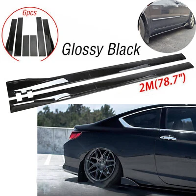 For Hyundai Side Skirt Extension Splitter Spoiler Lip/ 2m/78.7inch Glossy O - Image 1 of 4