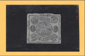 Antiguo BRAUNSCHWEIG n.º 10° - 1/2 talla - cinco peniques negro verde grisáceo, papel fino - Imagen 1 de 2