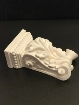 Plaster Corbels X2  Traditional Scroll Leaf Decorative Rococo Style Height 110mm - Image 1 of 4