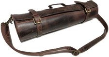 Genuine Buffalo Leather Knife Roll Storage Bag Case Chef's Holder 10 Pockets2