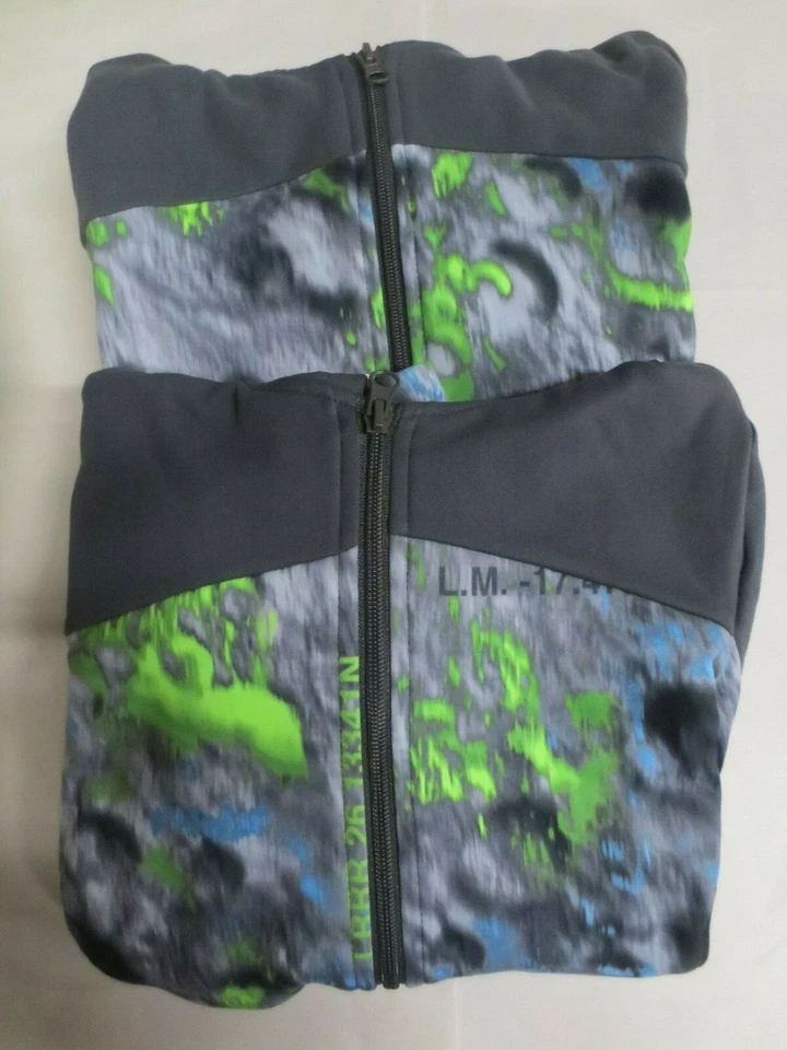 Nuevo C9 Champion Niño Tec Polar Cremallera Completa Sudadera con Capucha S o L Gris Con Azul/Verde Foto 1 de 1