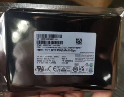 Original Samsung PM893 1.92TB SSD SATA III Solid State Drive MZ7L31T9HBLT-00A07 - Image 1 of 3