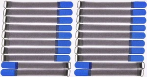 20x Kabelklettband FK 20 cm x 20 mm blau Klettband Klett Kabel Binder Band m Öse - Picture 1 of 9