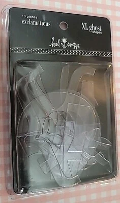Libro de recortes artesanal Heidi Swapp XL formas fantasma 16 exclamaciones acetato transparente nuevo de stock Foto 1 de 4