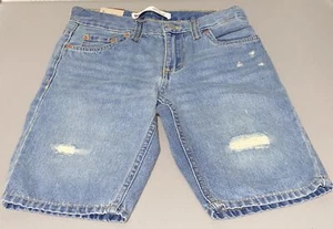Levis 511 Slim Youth Denim Light Wash Blue Jean Shorts Adjustable Waist Sz 8 NEW - Picture 1 of 6