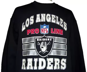 NUEVA SUDADERA DE COLECCIÓN DE LOS AÑOS 80 LOS ANGELES RAIDERS NFL CUELLO REDONDO BICICLETA L RARA! (NWA) - Imagen 1 de 3
