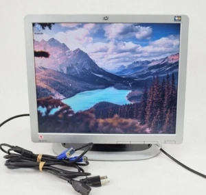 HP L1750 17" LCD Monitor VGA DVI Adjustable Swirl Stand Grade B - Picture 1 of 9