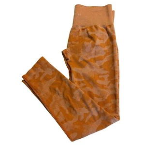 NVGTN Camo Seamless Leggings High Waisted Athletic Gym Activewear Orange Large - Picture 1 of 11