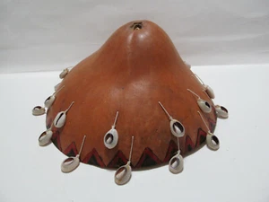 Gourd Rattle Cowrie Shell Percussion African cultural artwork decor drum musical - Picture 1 of 2