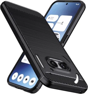 For Nothing Phone 2A Case, Slim ARMOUR Silicone Shockproof Black Gel Phone Cover - Picture 1 of 12
