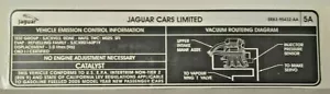 Adesivo diagramma percorso vuoto Jaguar 2005 X-Type S-Type NUOVO - Foto 1 di 1