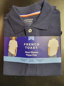 NWT Boy's French Toast Uniform Short Sleeve Polo Shirts 2 pack size L (10 / 12) - Picture 1 of 1