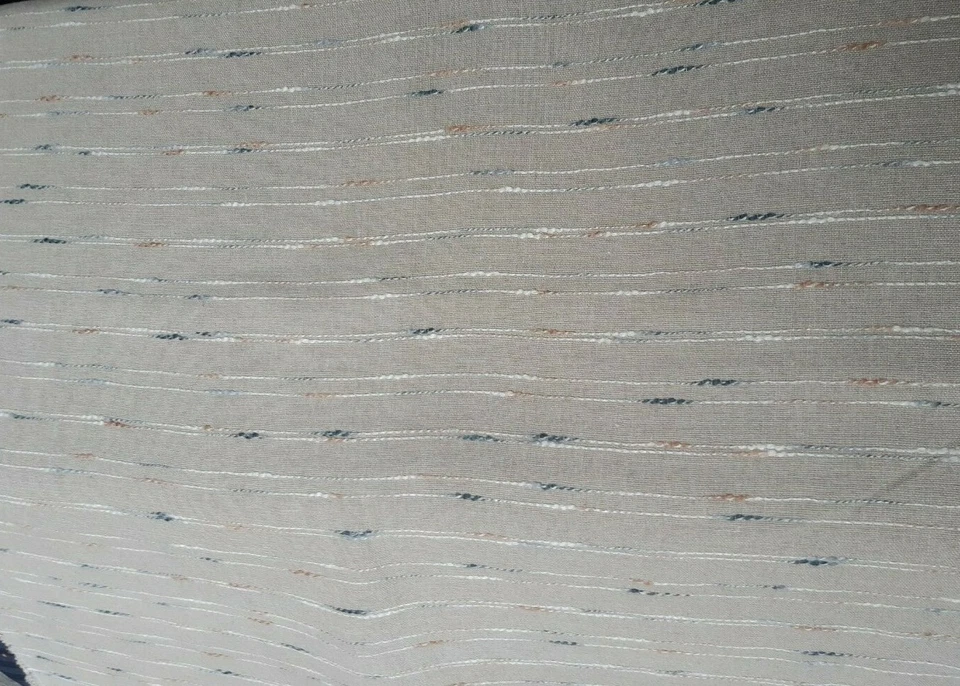 Leinenstoff (€23/m²) 0,3m gestickte Linien 145cm breit 100% Leinen grob Struktur - Bild 1 von 1