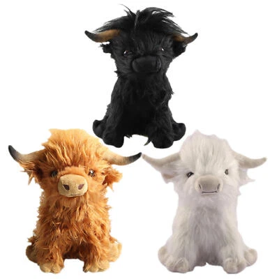 28cm Simulation Highland Cow Dolls Animal Stuffed Plush Doll Toy Kids Xmas Gifts - image 1 of 4