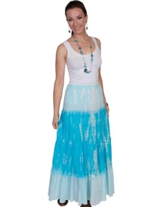 Scully Western Skirt Womens Tie Dye Paisley Stencil S Turq F0_PSL-139 - Picture 1 of 1