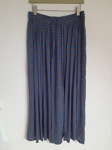 vintage 80s Orvis Skirt size M blue ditsy floral pull on flare maxi rayon India - Picture 1 of 11