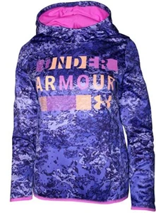 Under Armour GIRLS Cold Gear Novelty Fleece Hoodie - Purple & Pink - NWT - Picture 1 of 5