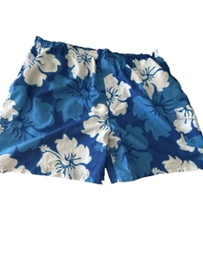 Sand N Sun Men’s XXL Blue Floral Mesh Lined Board Shorts With Pockets Drawstring - Picture 1 of 17