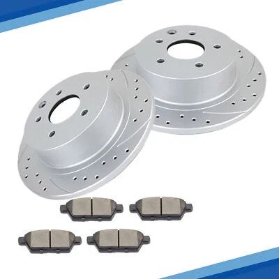 Rotores ranurados traseros pastillas de freno de cerámica para Lincoln MKZ Zephyr Mazda 6 2006-2013 Foto 1 de 4