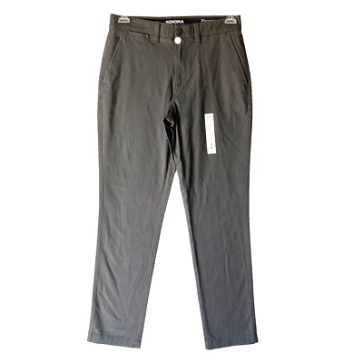 Pantalones de mezclilla Sonoma grises para hombre ropa flexible rectos 30 X 32 cremallera mosca nuevos con etiquetas 98 % algodón elástico Foto 1 de 4