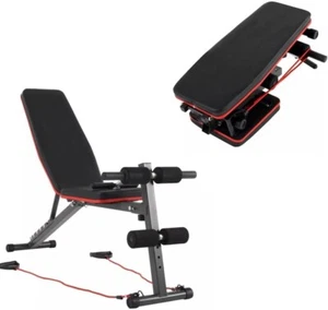 Verstellbare faltbare Hantelbank Krafttraining Ganzkörpertraining Neigung Fitnessstudio - Bild 1 von 9