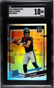 CJ Stroud 2023 Panini Donruss Optic #244 Silver Holo Rated Rookie SGC 10 Texans - Foto 1 di 2