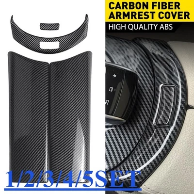 Caja de reposabrazos de fibra de carbono y cubierta decorativa de botones para Mercedes Benz W205 X253 1-5SET Foto 1 de 4