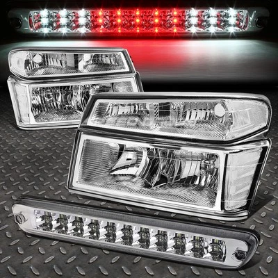 FARO LENTE TRANSPARENTE CROMADO+ESQUINA+TERCERA LUZ LED FRENO PARA 04-12 COLORADO/CAÑÓN Foto 1 de 4