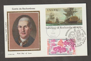 US Colorano Silk FDC postal card Comte de Rochambeau 1980 - Picture 1 of 1