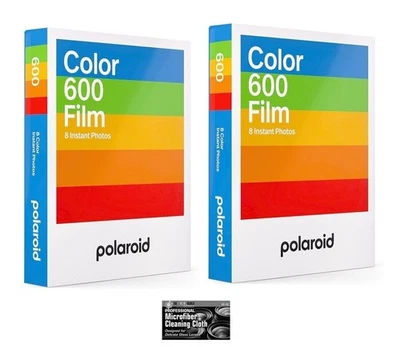 2 Pack Polaroid Originals 4670 Color Instant Film for 600 type Cameras + Cloth - Image 1 of 3