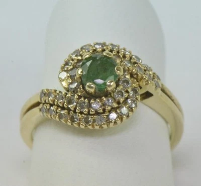 Ring mit Smaragden Diamanten Brillanten aus 14 Kt 585 er Gold 49 Edel! - Bild 1 von 4