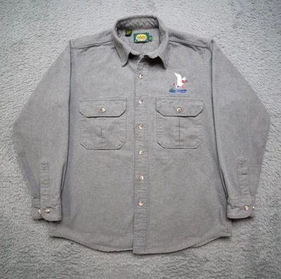 Camisa Cabelas De Colección Para Hombre L Gris Bordado Gamuza Pato Hecha en EE. UU. Foto 1 de 4