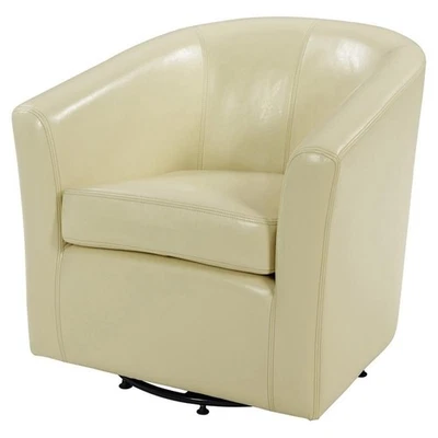 Nueva silla giratoria Pacific Direct Hayden de cuero adherido de 17,5" en beige Foto 1 de 4