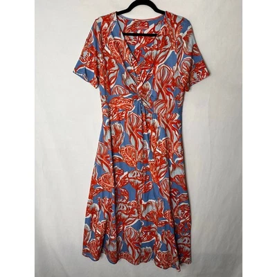Soft Surroundings Spritzer Maxi Dress Floral Tropical Orange Blue Petite Large - Image 1 of 4