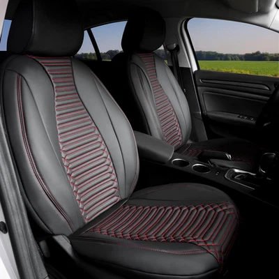 Juego de fundas de asiento adecuadas para Mini Clubvan a partir del año 2012 en negro/rojo Dallas - Imagen 1 de 4