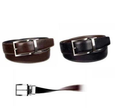 Cinturón de cuero reversible de grano completo Kirkland Signature para hombre (negro/marrón, 36) Foto 1 de 2