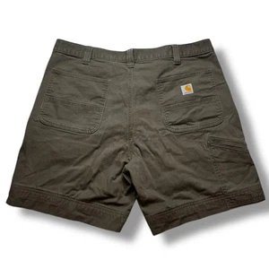 Vintage Carhartt FR Green Canvas Workwear Carpenter Shorts Mens 38 Rugged Flex - Picture 1 of 4